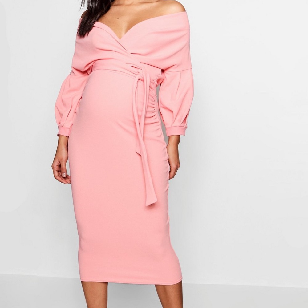 Maternity off the shoulder dress